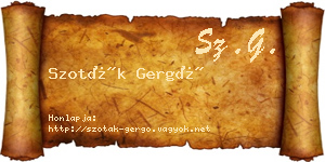 Szoták Gergő névjegykártya